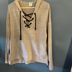 PINK grey sweatshirt hoodie